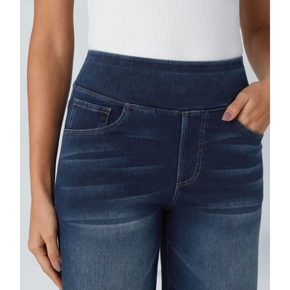 Halara Baggy Flex™ High Waisted Pockets Baggy Wide Leg Washed Casual size L - Picture 4 of 16